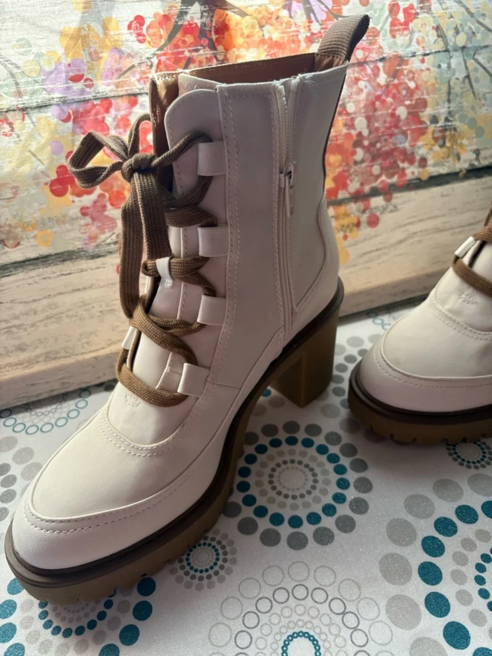 NEW-9  Lace-Up Zipper 3”heel   Ankle Boots - Y2K festival Bohemian